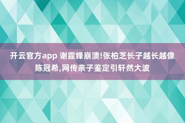 开云官方app 谢霆锋崩溃!张柏芝长子越长越像陈冠希，网传亲子鉴定引轩然大波