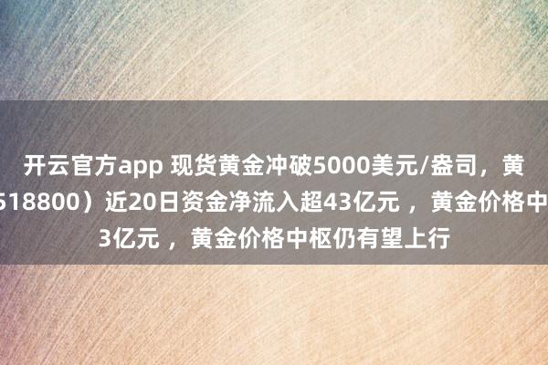 开云官方app 现货黄金冲破5000美元/盎司,黄金基金ETF(518800)近20日资金净流入超43亿元 ,黄金价格中枢仍有望上行