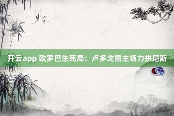 开云app 欧罗巴生死局：卢多戈雷主场力拼尼斯