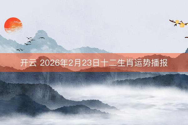 开云 2026年2月23日十二生肖运势播报